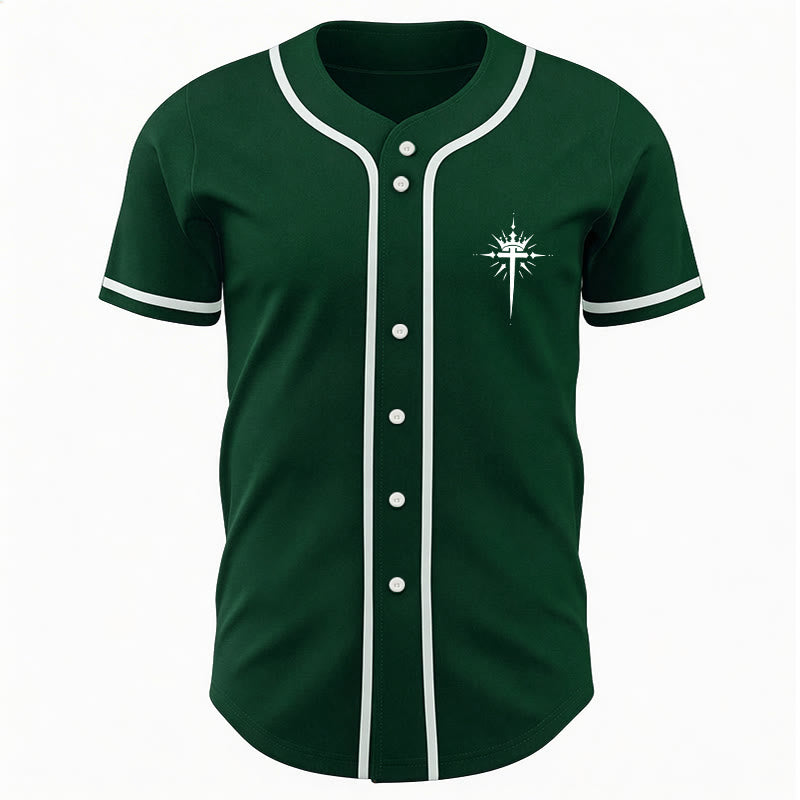 Christianartworkshop Jesus ist König Engelsflügel Kreuz Glaubensbekenntnis Individuelles Baseballtrikot - image 52