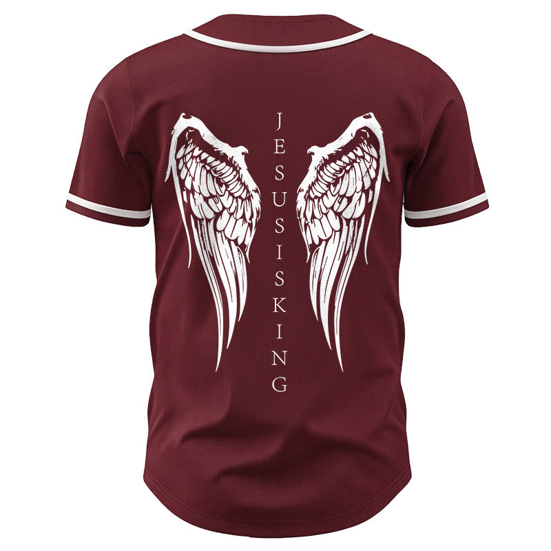 Christianartworkshop Jesus ist König – Engelsflügel – Kreuz – Glaubensbekenntnis – Individuelles Baseballtrikot - image 41