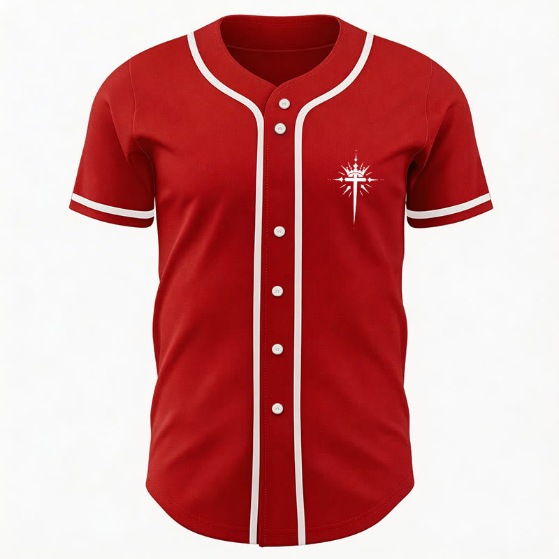 Christianartworkshop Jesus ist König Engelsflügel Kreuz Glaubensbekenntnis Individuelles Baseballtrikot - image 31