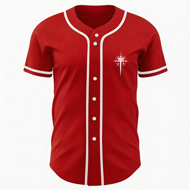 Christianartworkshop Jesus ist König Engelsflügel Kreuz Glaubensbekenntnis Individuelles Baseballtrikot - image 31