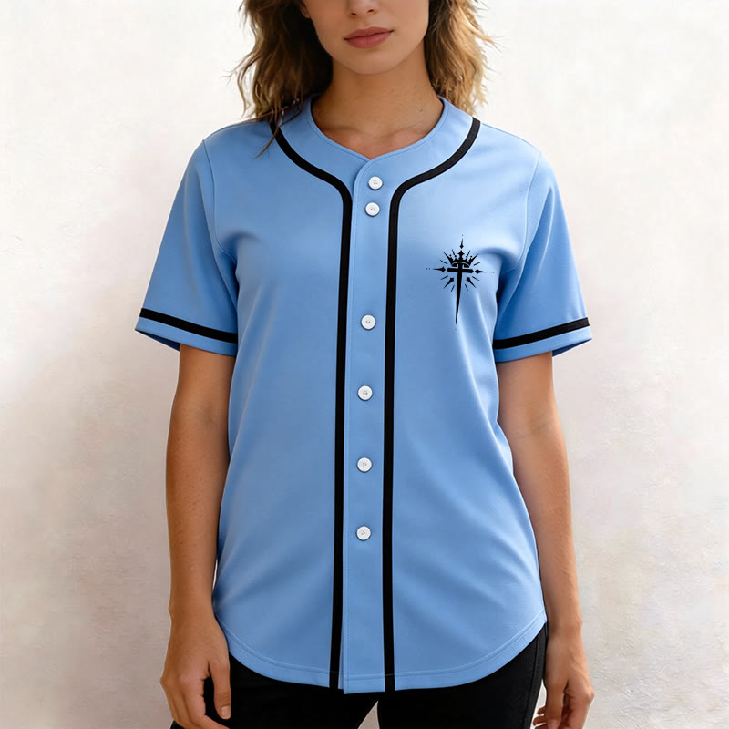 Christianartworkshop Jesus ist König Engelsflügel Kreuz Glaubensbekenntnis Individuelles Baseballtrikot - image 44