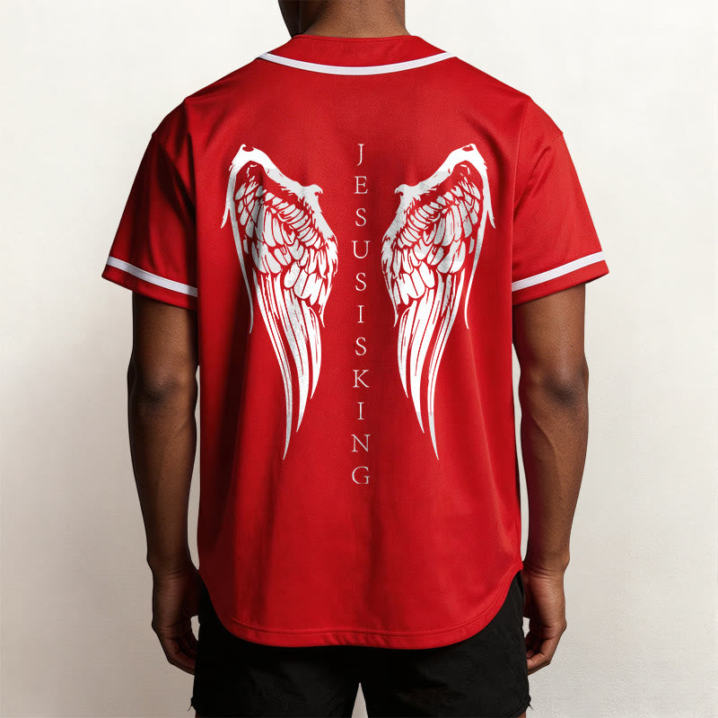 Christianartworkshop Jesus ist König – Engelsflügel – Kreuz – Glaubensbekenntnis – Individuelles Baseballtrikot - image 32