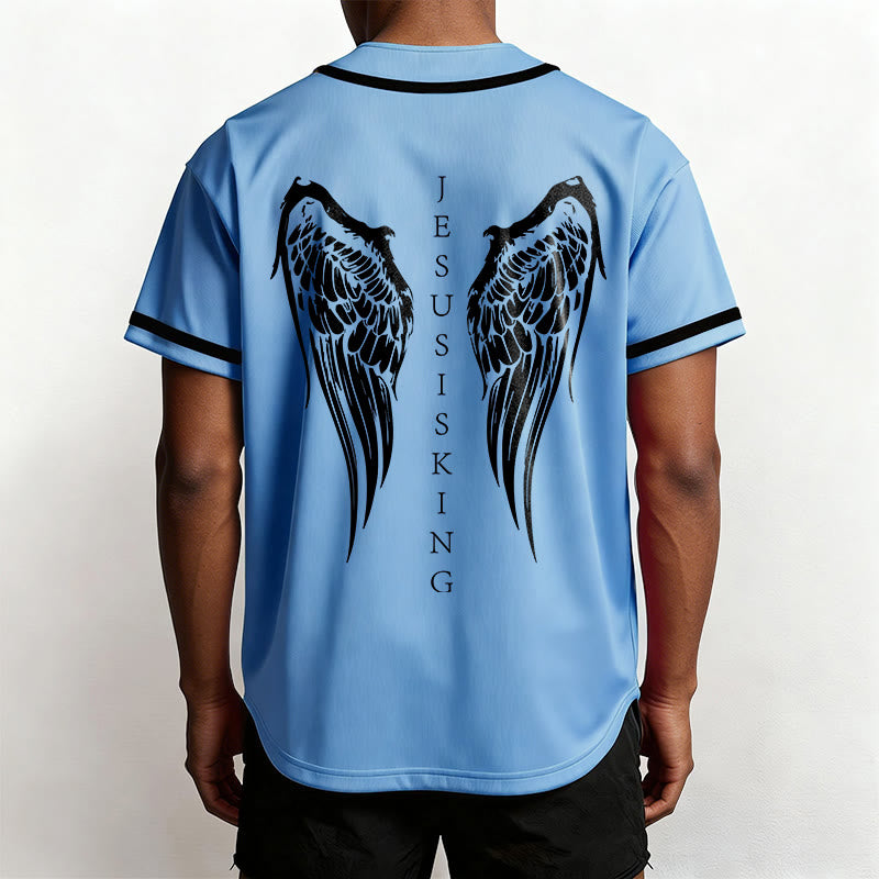 Christianartworkshop Jesus ist König – Engelsflügel – Kreuz – Glaubensbekenntnis – Individuelles Baseballtrikot - image 46