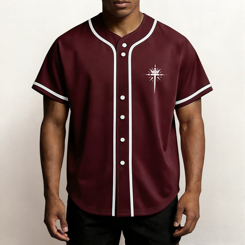 Christianartworkshop Jesus ist König Engelsflügel Kreuz Glaubensbekenntnis Individuelles Baseballtrikot - image 36