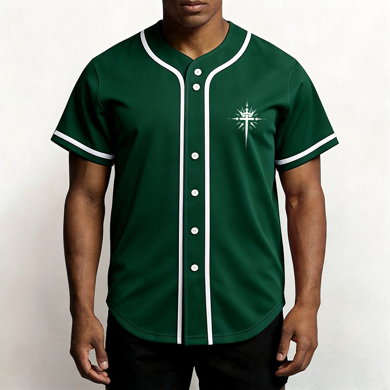 Christianartworkshop Jesus ist König Engelsflügel Kreuz Glaubensbekenntnis Individuelles Baseballtrikot - image 50