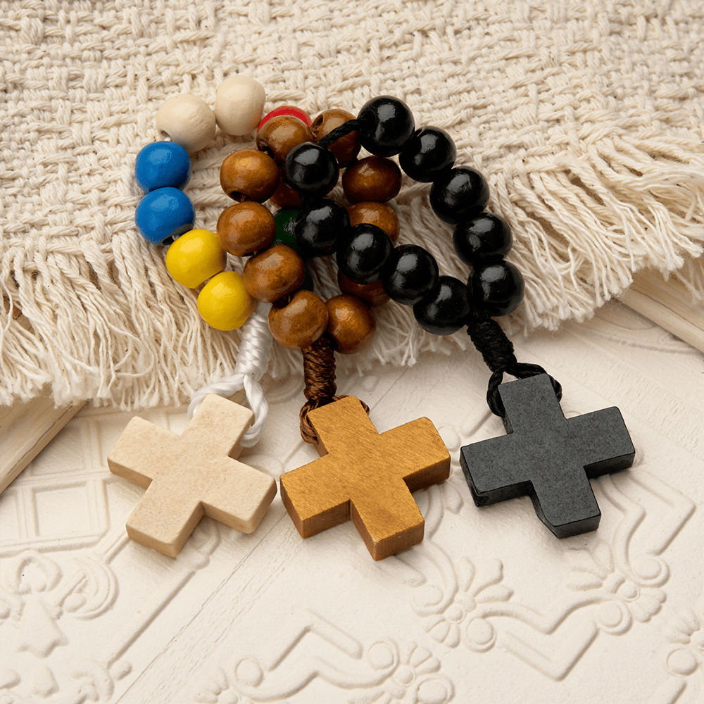 Christianartworkshop Strahlender Fingerrosenkranz mit schlichtem Kreuzanhänger: Ein tägliches Symbol des Trostes und der Hoffnung - image 1