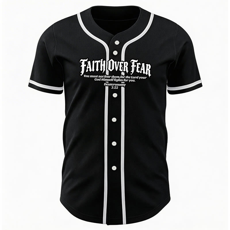 Christianartworkshop Glaube statt Angst Deuteronomium 3:22 Dornenkrone Kreuz Statement Baseballtrikot - image 10