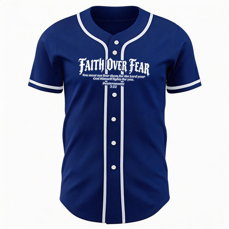 Christianartworkshop Glaube statt Angst Deuteronomium 3:22 Dornenkrone Kreuz Statement Baseballtrikot - image 17