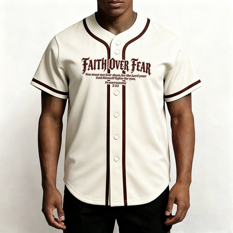 Christianartworkshop Glaube statt Angst Deuteronomium 3:22 Dornenkrone Kreuz Statement Baseballtrikot - image 22