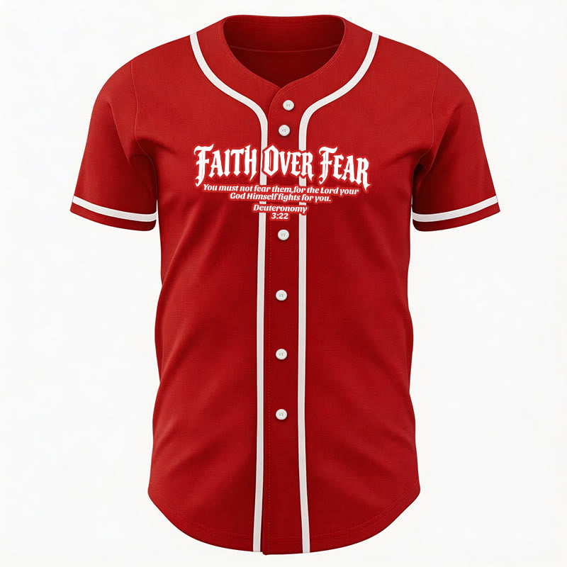 Christianartworkshop Glaube statt Angst Deuteronomium 3:22 Dornenkrone Kreuz Statement Baseballtrikot - image 31