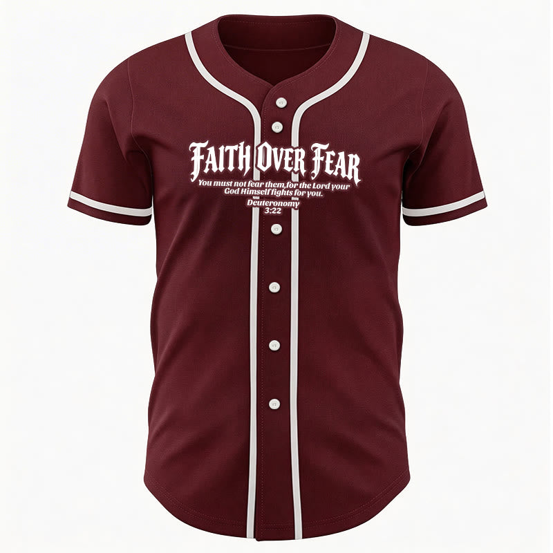 Christianartworkshop Glaube statt Angst Deuteronomium 3:22 Dornenkrone Kreuz Statement Baseballtrikot - image 38