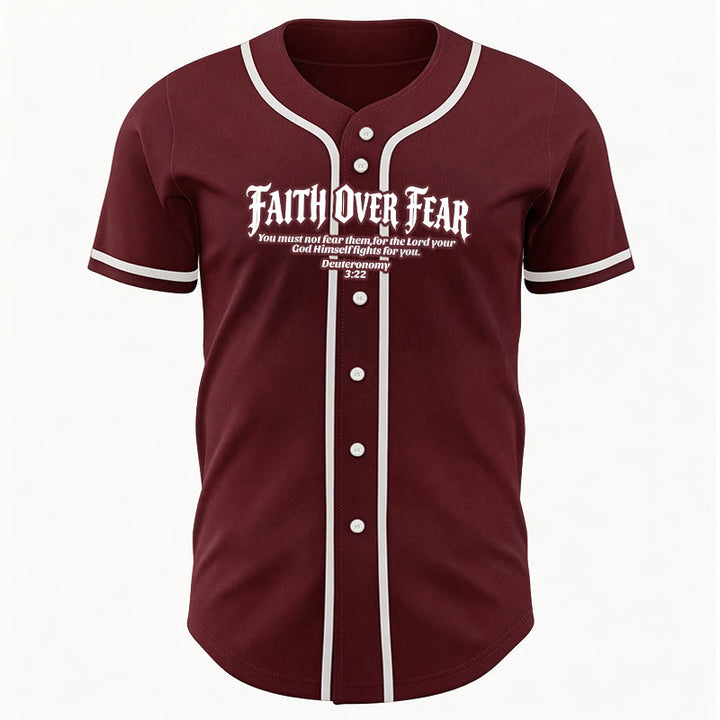 Christianartworkshop Glaube statt Angst Deuteronomium 3:22 Dornenkrone Kreuz Statement Baseballtrikot - image 38