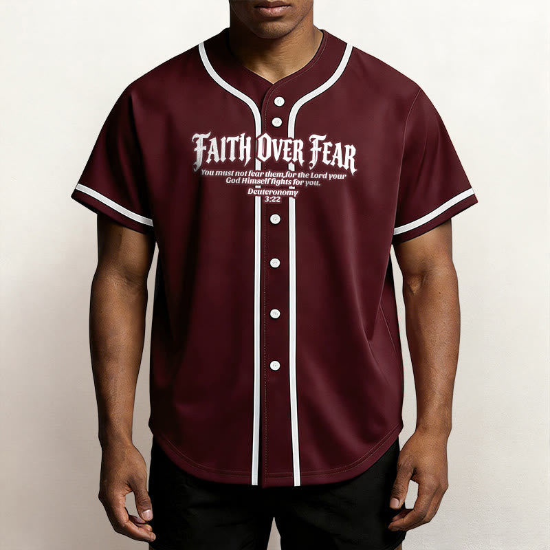 Christianartworkshop Glaube statt Angst Deuteronomium 3:22 Dornenkrone Kreuz Statement Baseballtrikot - image 36