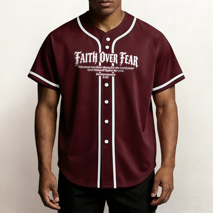 Christianartworkshop Glaube statt Angst Deuteronomium 3:22 Dornenkrone Kreuz Statement Baseballtrikot - image 36