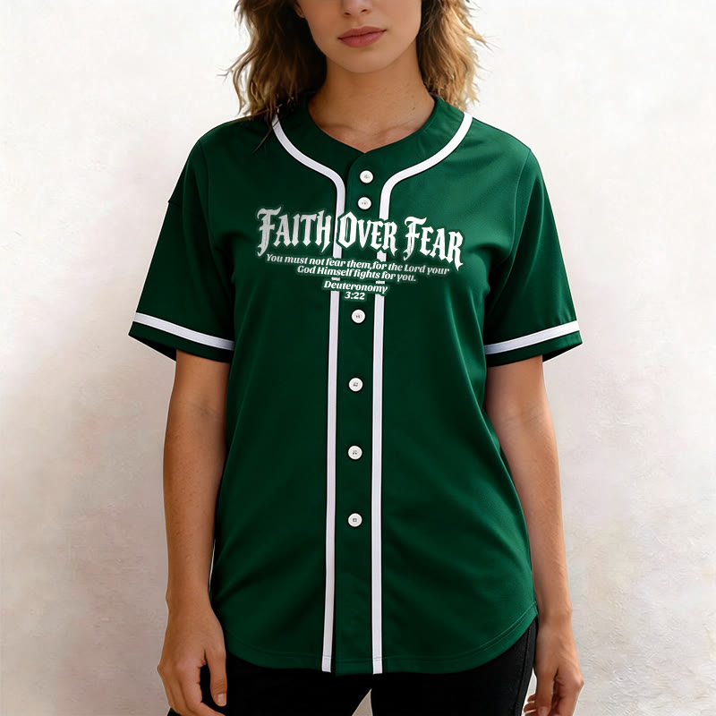 Christianartworkshop Glaube statt Angst Deuteronomium 3:22 Dornenkrone Kreuz Statement Baseballtrikot - image 51