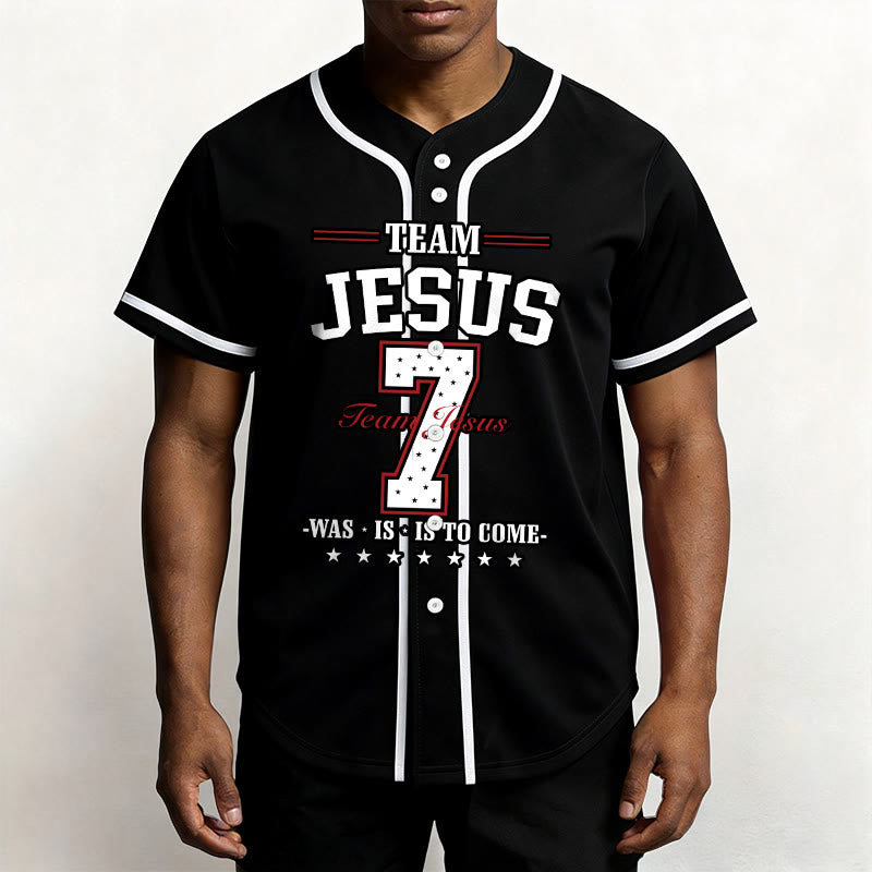 Christianartworkshop Team Jesus Was Is And Is To Come Custom Number 7 Baseball Jersey - image 8