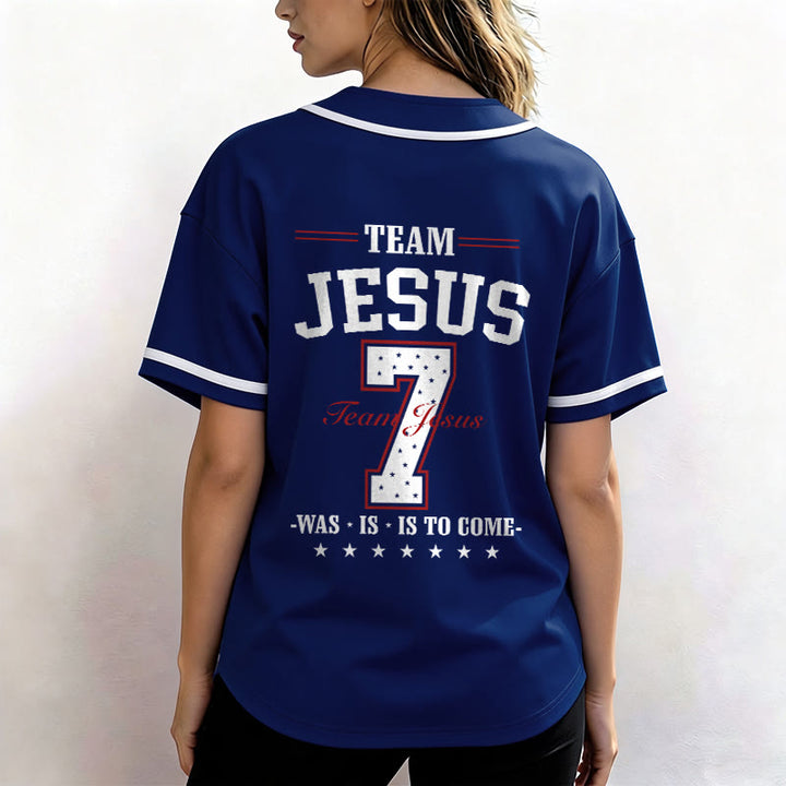 Christianartworkshop Team Jesus Was Is And Is To Come Custom Number 7 Baseball Jersey - image 19