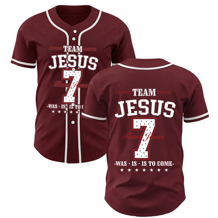 Christianartworkshop Team Jesus Was Is And Is To Come Custom Number 7 Baseball Jersey - image 35
