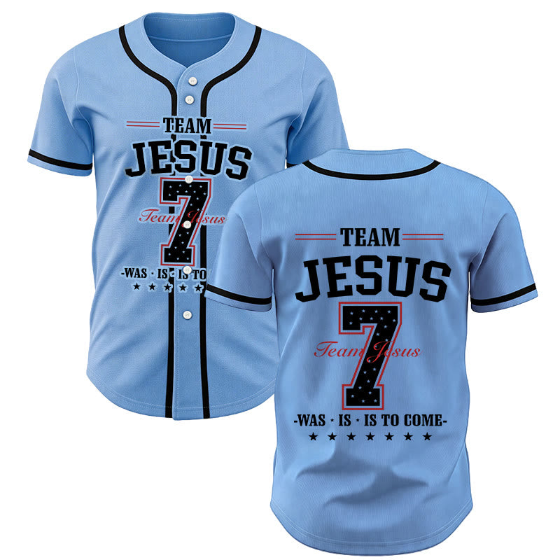 Christianartworkshop Team Jesus Was Is And Is To Come Custom Number 7 Baseball Jersey - image 42
