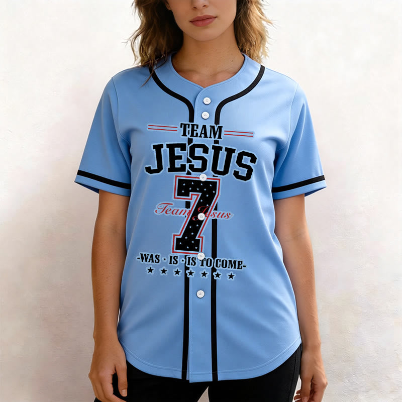Christianartworkshop Team Jesus Was Is And Is To Come Custom Number 7 Baseball Jersey - image 44
