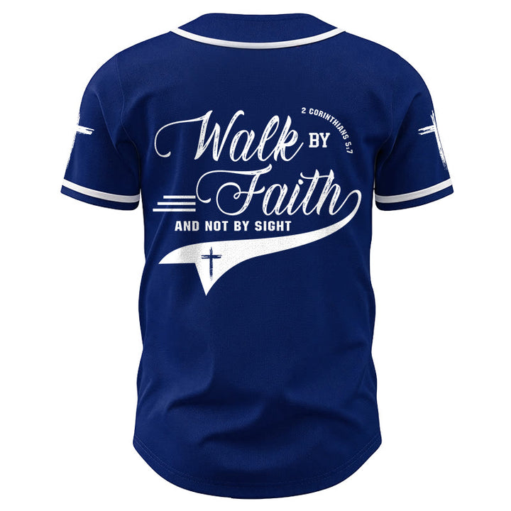 Christianartworkshop 2 Korinther 5:7 „Wandelt im Glauben und nicht im Schauen“ Baseballtrikot mit Kreuzmotiv - image 6