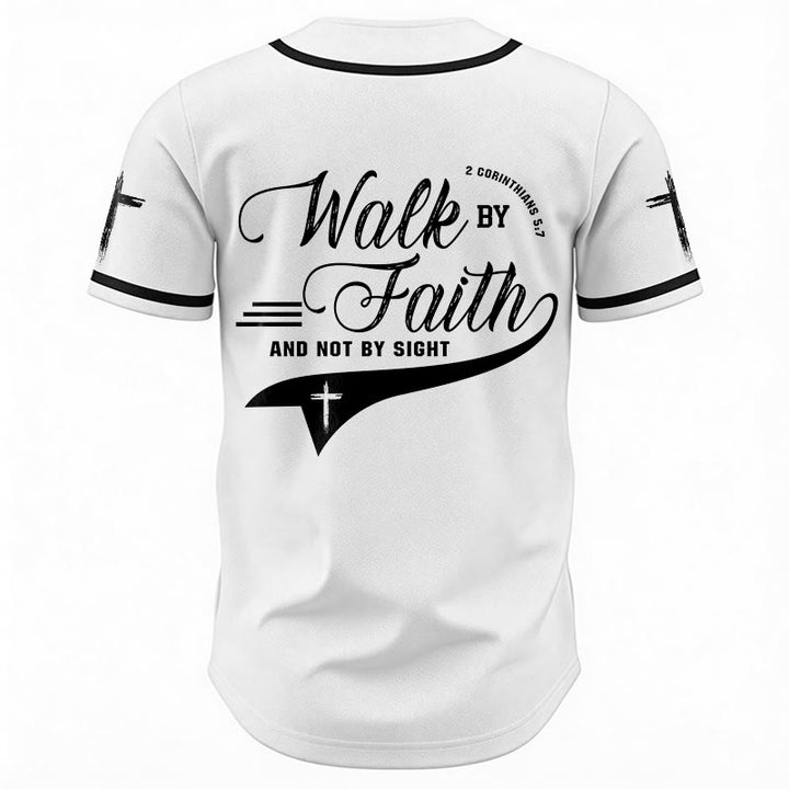 Christianartworkshop 2 Korinther 5:7 „Wandelt im Glauben und nicht im Schauen“ Baseballtrikot mit Kreuzmotiv - image 13