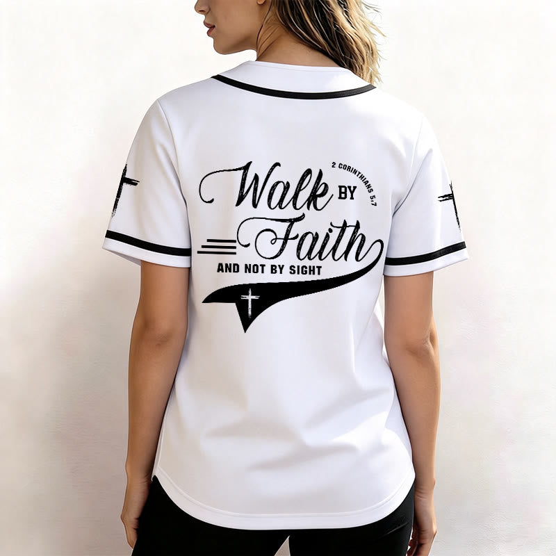 Christianartworkshop 2 Korinther 5:7 „Wandelt im Glauben und nicht im Schauen“ Baseballtrikot mit Kreuzmotiv - image 12