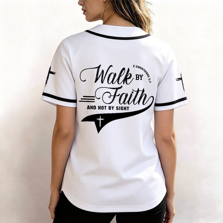 Christianartworkshop 2 Korinther 5:7 „Wandelt im Glauben und nicht im Schauen“ Baseballtrikot mit Kreuzmotiv - image 12
