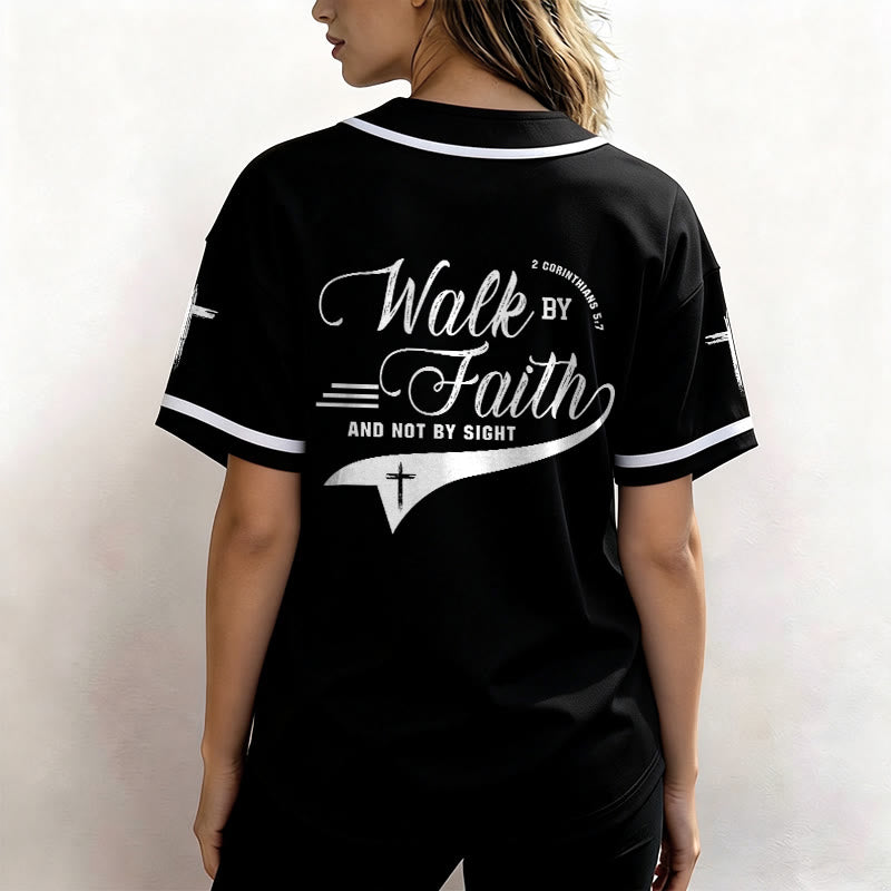 Christianartworkshop 2 Korinther 5:7 „Wandelt im Glauben und nicht im Schauen“ Baseballtrikot mit Kreuzmotiv - image 19