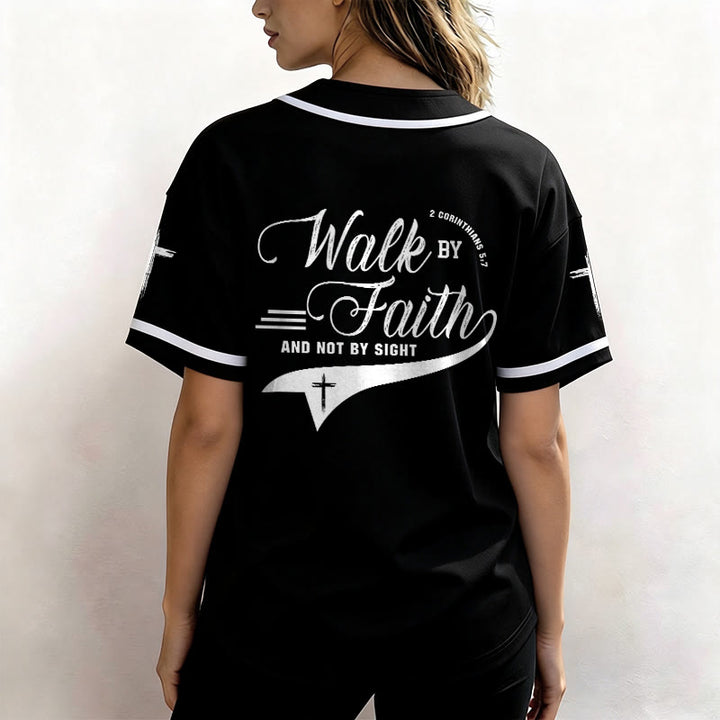 Christianartworkshop 2 Korinther 5:7 „Wandelt im Glauben und nicht im Schauen“ Baseballtrikot mit Kreuzmotiv - image 19