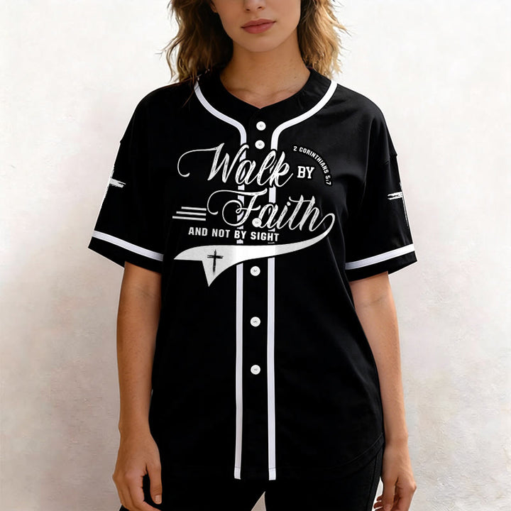 Christianartworkshop 2 Korinther 5:7 „Wandelt im Glauben und nicht im Schauen“ Baseballtrikot mit Kreuzmotiv - image 16