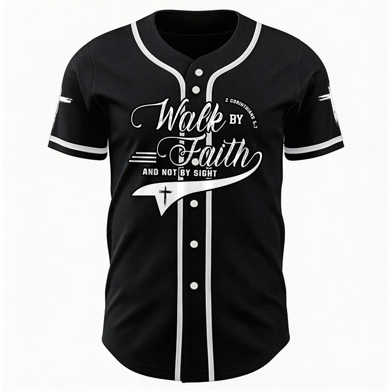 Christianartworkshop 2 Korinther 5:7 „Wandelt im Glauben und nicht im Schauen“ Baseballtrikot mit Kreuzmotiv - image 17