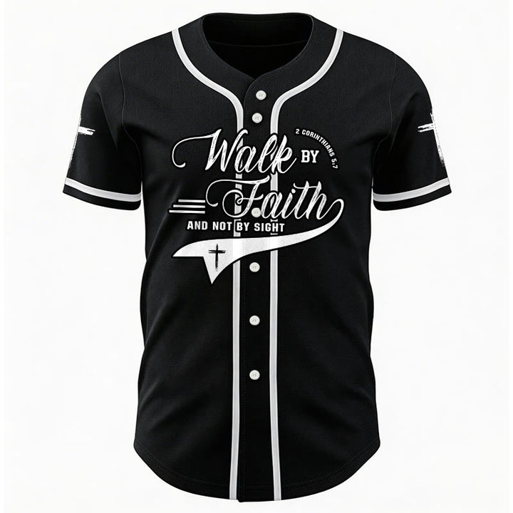 Christianartworkshop 2 Korinther 5:7 „Wandelt im Glauben und nicht im Schauen“ Baseballtrikot mit Kreuzmotiv - image 17
