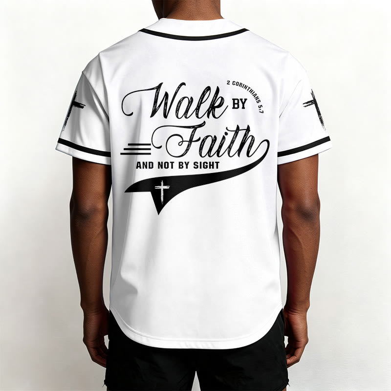 Christianartworkshop 2 Korinther 5:7 „Wandelt im Glauben und nicht im Schauen“ Baseballtrikot mit Kreuzmotiv - image 11