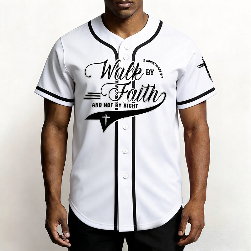 Christianartworkshop 2 Korinther 5:7 „Wandelt im Glauben und nicht im Schauen“ Baseballtrikot mit Kreuzmotiv - image 8