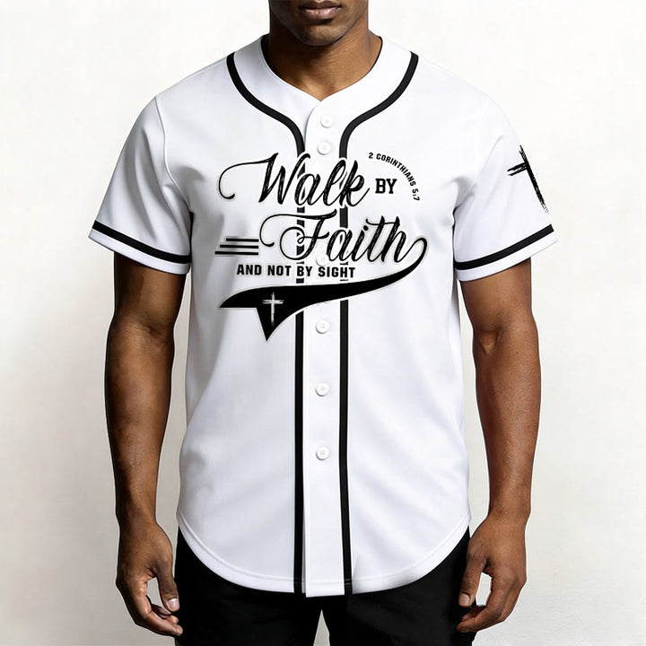 Christianartworkshop 2 Korinther 5:7 „Wandelt im Glauben und nicht im Schauen“ Baseballtrikot mit Kreuzmotiv - image 8