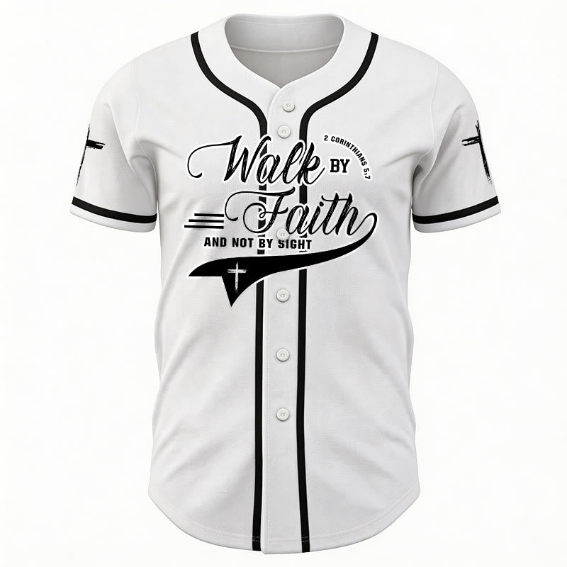Christianartworkshop 2 Korinther 5:7 „Wandelt im Glauben und nicht im Schauen“ Baseballtrikot mit Kreuzmotiv - image 10