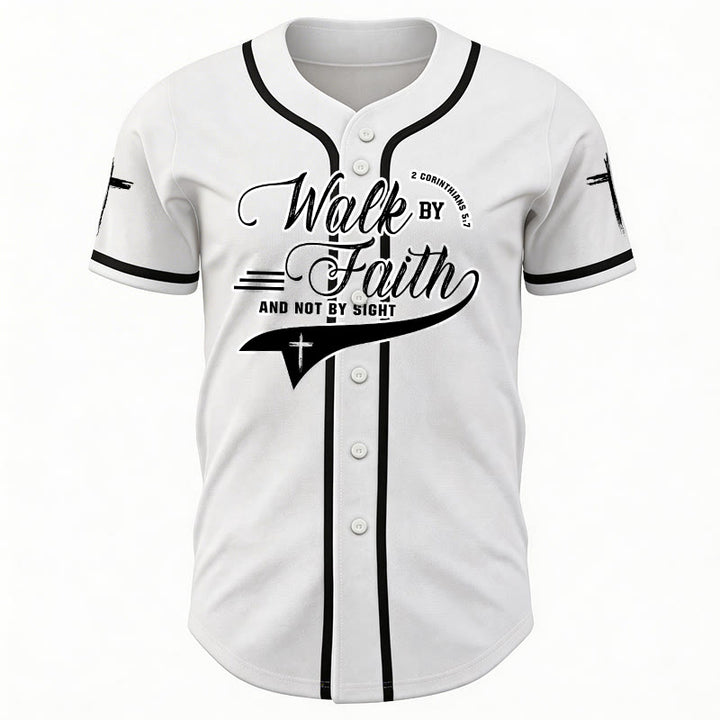 Christianartworkshop 2 Korinther 5:7 „Wandelt im Glauben und nicht im Schauen“ Baseballtrikot mit Kreuzmotiv - image 10
