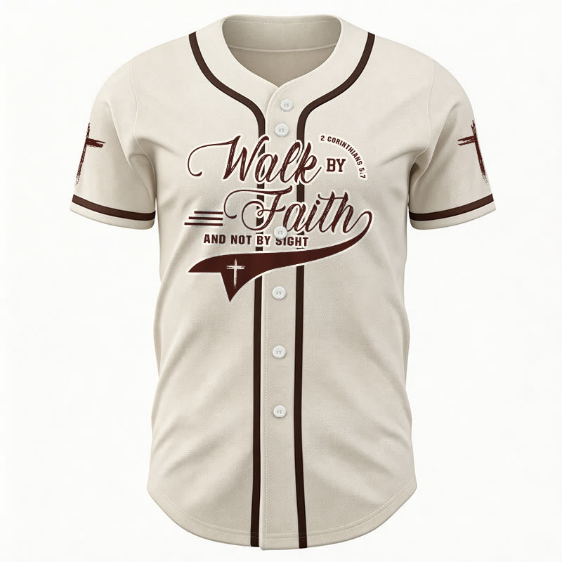 Christianartworkshop 2 Korinther 5:7 „Wandelt im Glauben und nicht im Schauen“ Baseballtrikot mit Kreuzmotiv - image 24