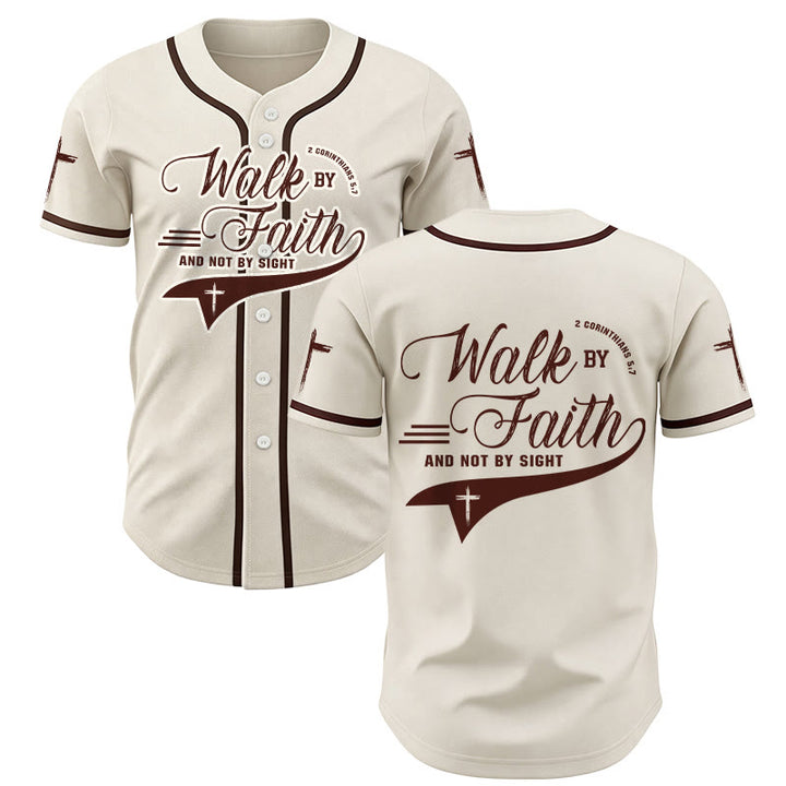 Christianartworkshop 2 Korinther 5:7 „Wandelt im Glauben und nicht im Schauen“ Baseballtrikot mit Kreuzmotiv - Aprikose - 5XL - image 21