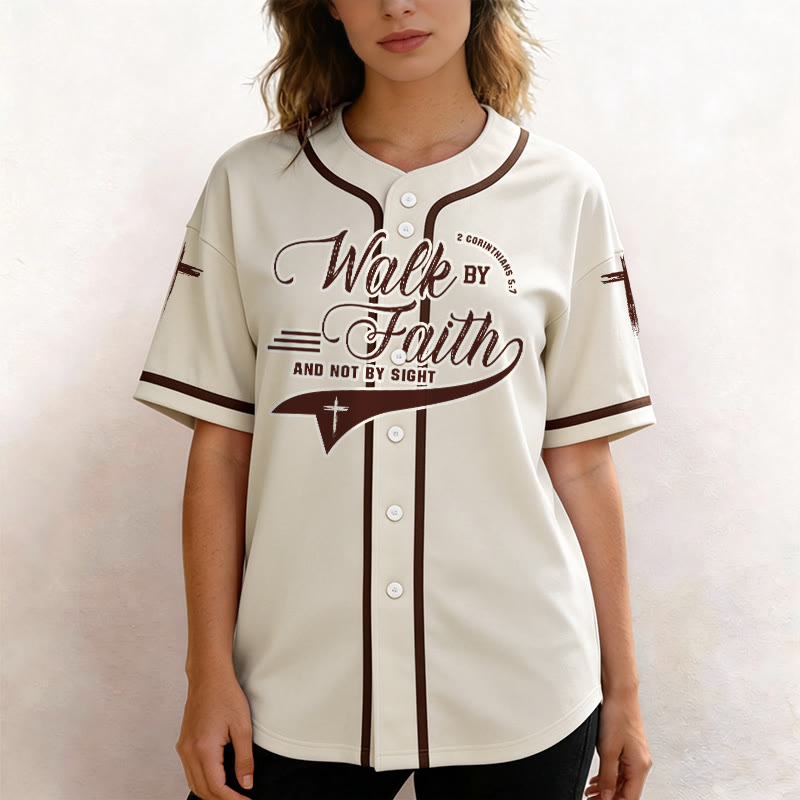 Christianartworkshop 2 Korinther 5:7 „Wandelt im Glauben und nicht im Schauen“ Baseballtrikot mit Kreuzmotiv - image 23