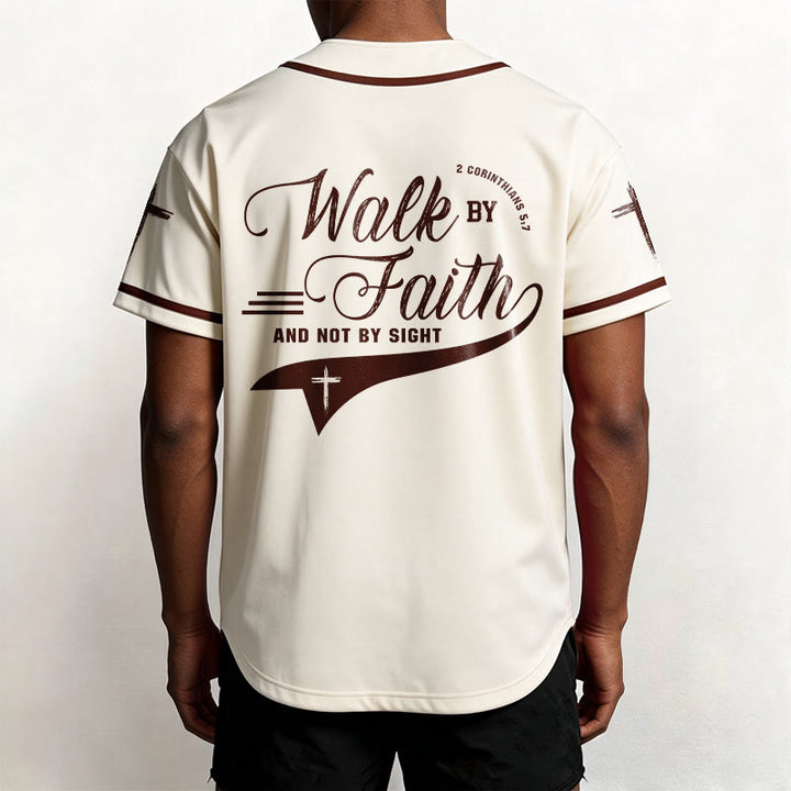 Christianartworkshop 2 Korinther 5:7 „Wandelt im Glauben und nicht im Schauen“ Baseballtrikot mit Kreuzmotiv - image 25