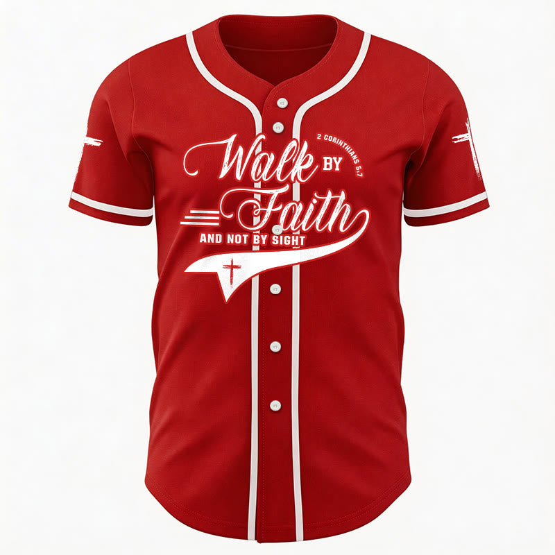 Christianartworkshop 2 Korinther 5:7 „Wandelt im Glauben und nicht im Schauen“ Baseballtrikot mit Kreuzmotiv - image 31