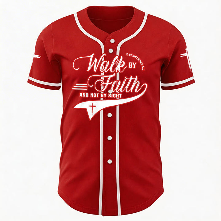 Christianartworkshop 2 Korinther 5:7 „Wandelt im Glauben und nicht im Schauen“ Baseballtrikot mit Kreuzmotiv - image 31
