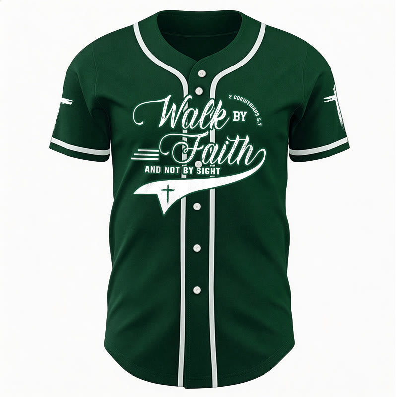 Christianartworkshop 2 Korinther 5:7 „Wandelt im Glauben und nicht im Schauen“ Baseballtrikot mit Kreuzmotiv - image 52