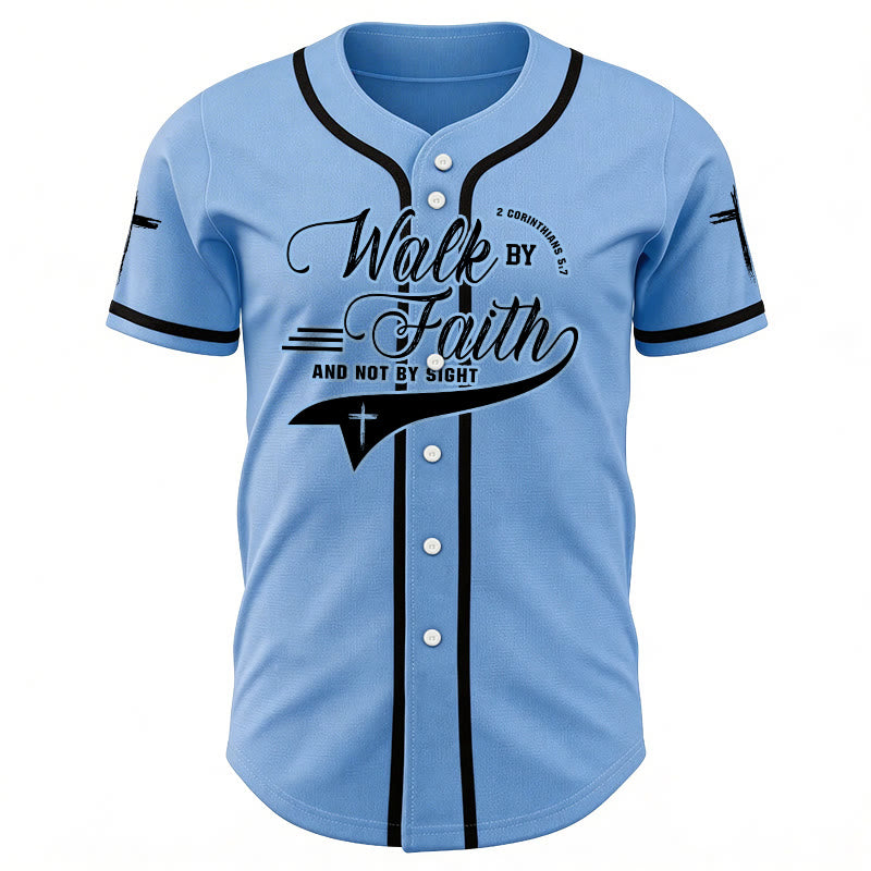 Christianartworkshop 2 Korinther 5:7 „Wandelt im Glauben und nicht im Schauen“ Baseballtrikot mit Kreuzmotiv - image 45