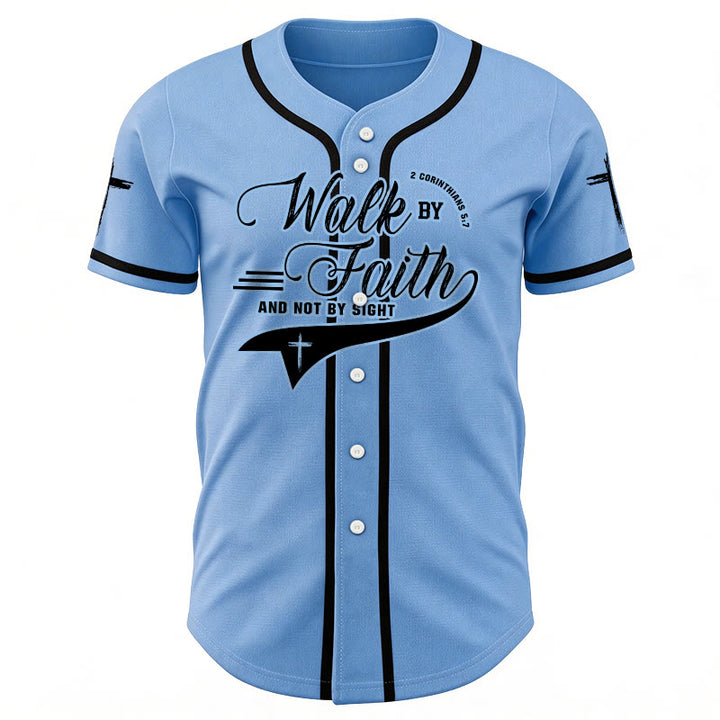 Christianartworkshop 2 Korinther 5:7 „Wandelt im Glauben und nicht im Schauen“ Baseballtrikot mit Kreuzmotiv - image 45