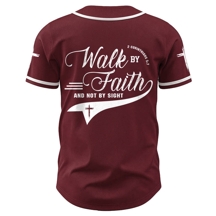 Christianartworkshop 2 Korinther 5:7 „Wandelt im Glauben und nicht im Schauen“ Baseballtrikot mit Kreuzmotiv - image 41