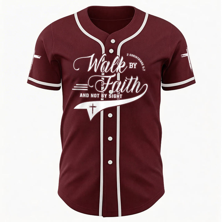 Christianartworkshop 2 Korinther 5:7 „Wandelt im Glauben und nicht im Schauen“ Baseballtrikot mit Kreuzmotiv - image 38