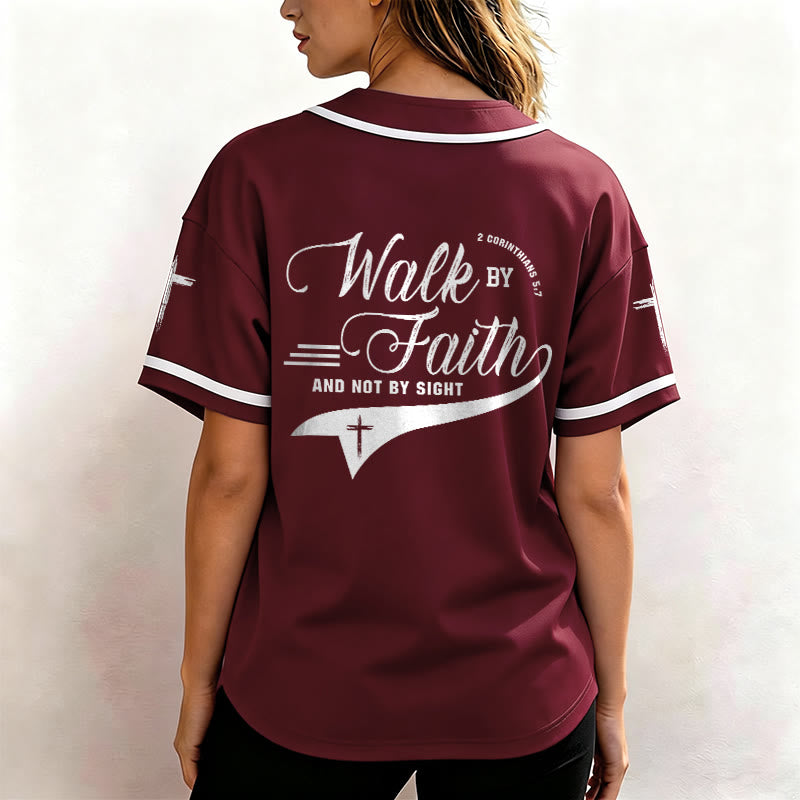 Christianartworkshop 2 Korinther 5:7 „Wandelt im Glauben und nicht im Schauen“ Baseballtrikot mit Kreuzmotiv - image 39